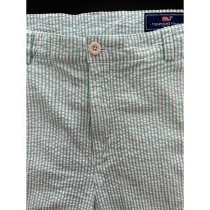 Vineyard Vines Seersucker Club Shorts Mens‎ 36 Green Striped Classic Preppy